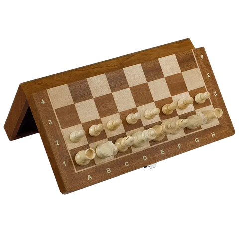 Jeu d'Échecs Magnétique Pliable en Bois