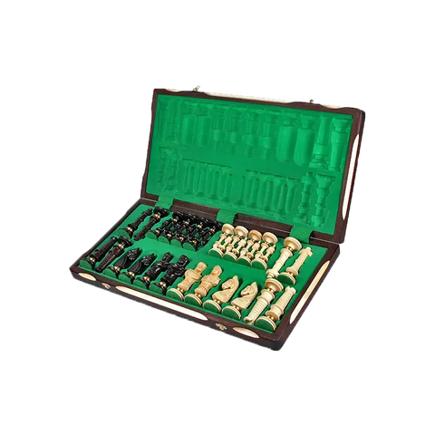 Jeu d'Échecs Roi et Reine avec pièces rangées