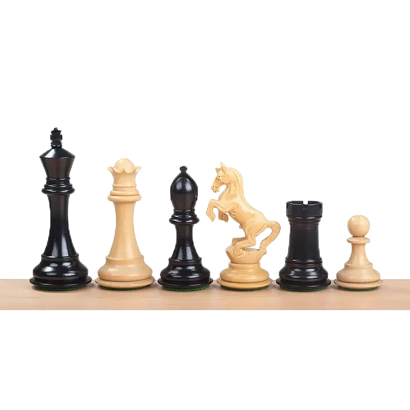 Pièces D'Échecs En Bois De Buchsbaum Noir-Naturel - Hauteur