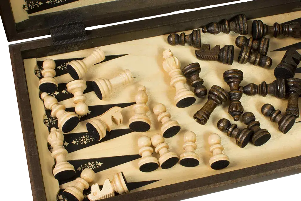 JEU DAMES, ÉCHECS, BACKGAMMON (PLANCHE PLIANTE) | Passe-Temps 3000