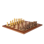Échiquier taille 4 et pièces d'échecs en bois