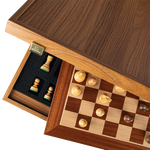 Boite de rangement échiquier et pièces d'échecs