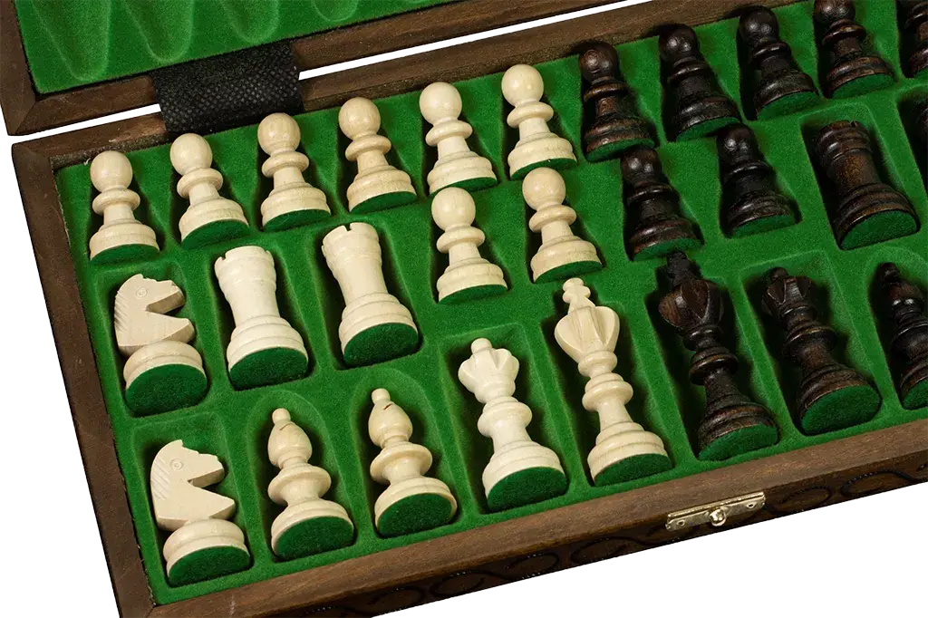 Jeu D'Échecs En Bois Magnétique Classique - Échiquier Pliable 26x26 Cm, Pièces En Bois De Charme