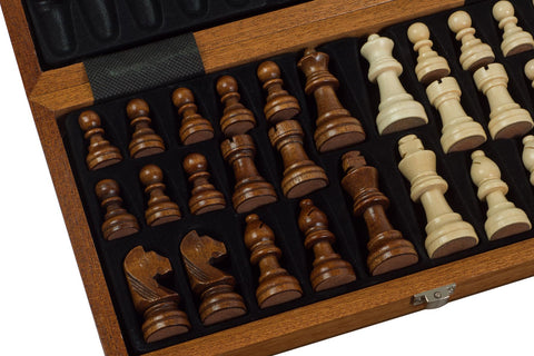 Jeu d'échecs magnétique en bois pièces Staunton