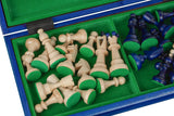 Jeu d'Échecs As 42 cm en Bois de Charme – Bleu – vue 2