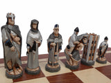 Jeu d'échecs Angleterre médiévale peint à la main