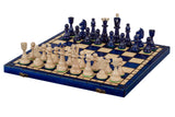 Jeu d'Échecs As 42 cm en Bois de Charme – Bleu