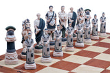 Jeu d'échecs Spartacus peint à la main