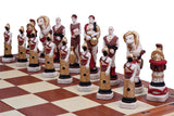 Pièces d'échecs gladiateurs peintes à la main