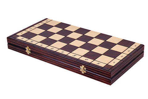 Jeu d'Échecs Vieux Polonais 58 cm Incrusté de Laiton – vue 6