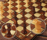 Jeu d'échecs pliable magnétique en bois