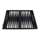 Mallette de backgammon en simili cuir noir