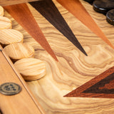 Pions en bois d'olivier du backgammon
