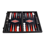Backgammon en chêne noir à filets argentés