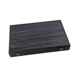 Backgammon de luxe noir et argent ouvert