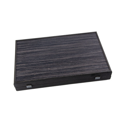 Backgammon de luxe noir et argent ouvert