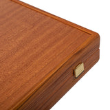 Backgammon en bois d'acajou fermé en coffret
