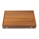 Jeu de backgammon aspect noyer ouvert