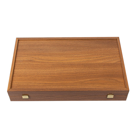 Jeu de backgammon aspect noyer ouvert