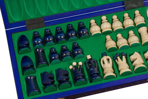 Jeu d'Échecs Royal Grand Format 44 cm Noir ou Bleu – Bleu – vue 2