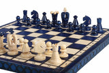 Jeu d'Échecs Royal Moyen 35 cm en Bois – Bleu – vue 2