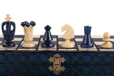 Jeu d'Échecs Royal Moyen 35 cm en Bois – Bleu