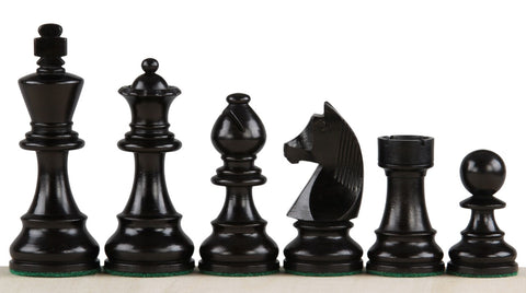 Pièces d'échecs Staunton noires ébonisées lestées