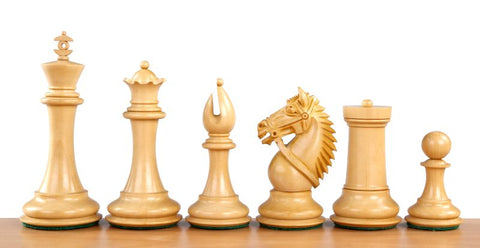 Pièces d'échecs de luxe en ébène et buis