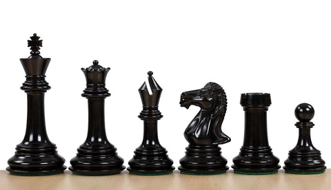 Pièces d'échecs de luxe en ébène