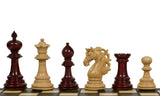 Pièces d'échecs Adios en padouk rouge