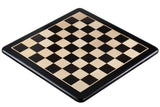 Plateau d'échecs de luxe en ébène à bords arrondis
