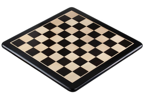 Plateau d'échecs de luxe en ébène à bords arrondis
