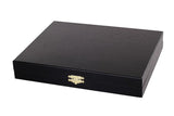 Coffret Lux noir en bois avec calage pour pièces d'échecs taille 5