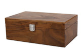 Coffret de rangement en noyer pour pièces d'échecs