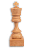 Trophée d'échecs en bois roi blanc sur socle