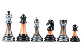 Pièces d'échecs bronze et argent Staunton