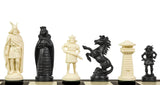Pièces d'échecs Viking crème et noir