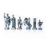 Pièces d'échecs gréco-romaines bleues