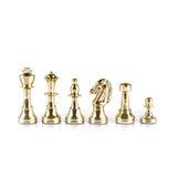 Pièces d'échecs Staunton en métal doré