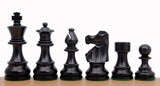 Pièces d'échecs françaises en buis ébonisé