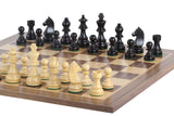 Jeu d'Échecs Tournoi Taille 6 Échiquier 58 mm et Pièces Ébonisées – Noyer sans notation