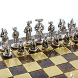Échiquier en laiton du jeu Chevaliers Médiévaux
