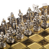Pièces d'échecs Guerrier Spartiate argentées