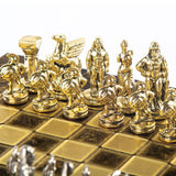 Pièces d'échecs Guerrier Spartiate dorées