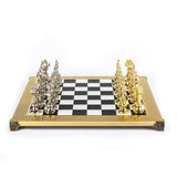 Jeu d'échecs Renaissance en métal plateau noir