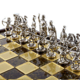 Échiquier en bronze 41 cm avec rangement des pièces