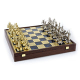 Jeu d'échecs mythologie grecque 48 cm plateau bleu