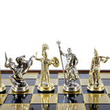 Coffret en bois du grand jeu d'échecs mythologie
