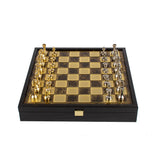 Jeu d'échecs Staunton en métal avec coffret en bois