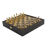 Jeu d'échecs Staunton métal plateau marron